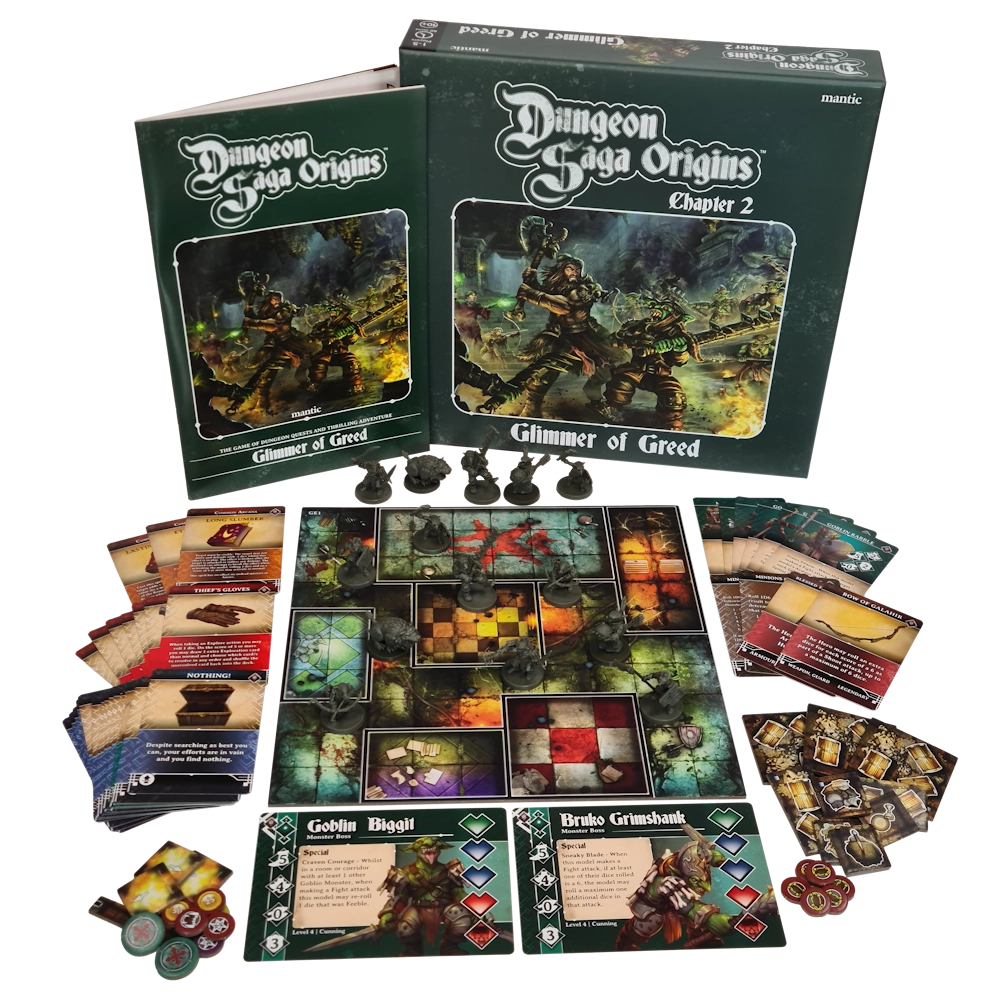 Dungeon Saga Origins: Glimmer of Greed Box Contents